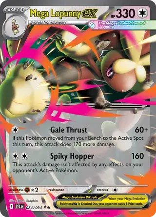 Mega Lopunny ex Double Rare 084/094 Phantasmal Flames