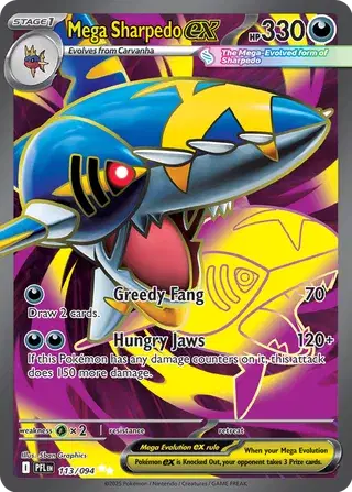 Mega Sharpedo ex Ultra Rare 113/094 Phantasmal Flames