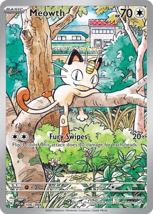 Meowth Phantasmal Flames Illustration Rare 106/094