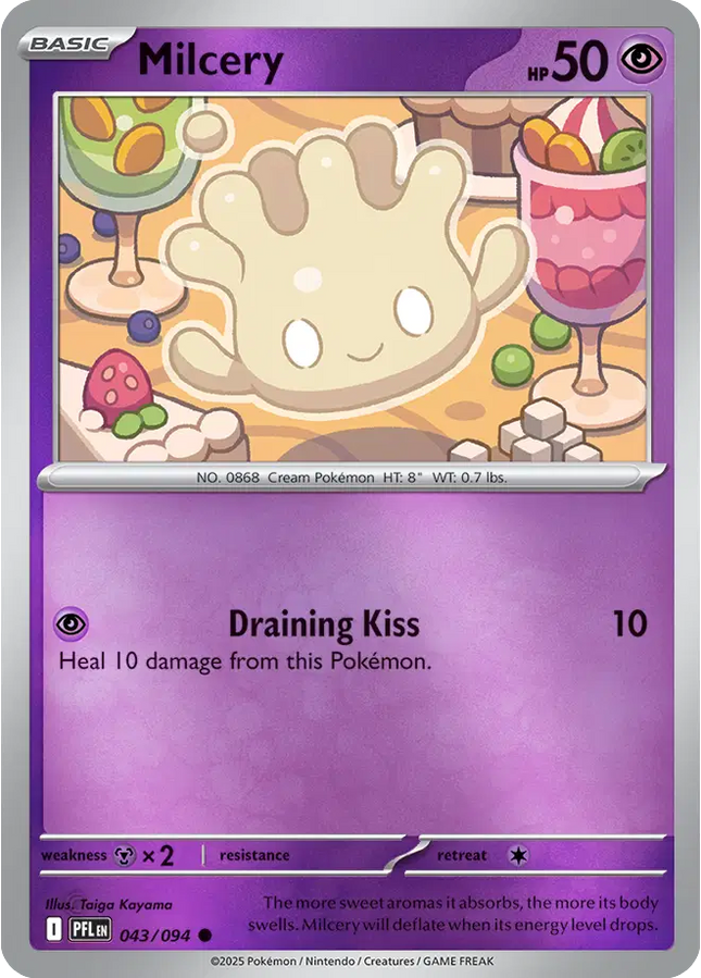 Milcery Common • 043/094 Phantasmal Flames Reverse Holofoil