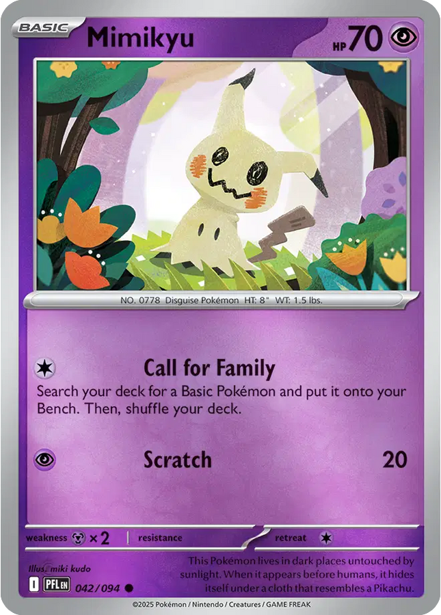 Mimikyu Phantasmal Flames Common 042/094 Reverse Holofoil