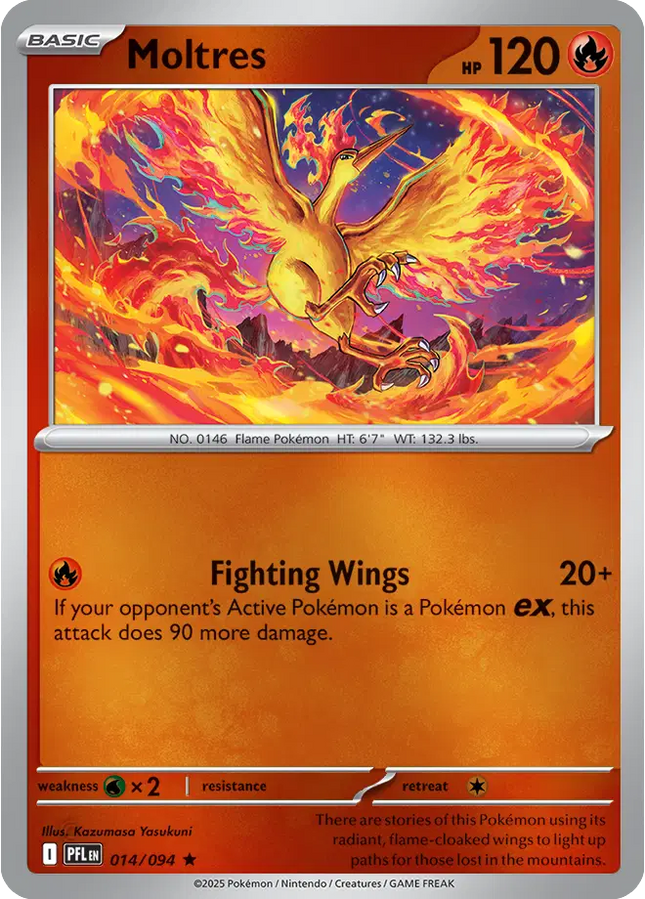 Moltres Holo Rare • 014/094 Phantasmal Flames Reverse Holofoil
