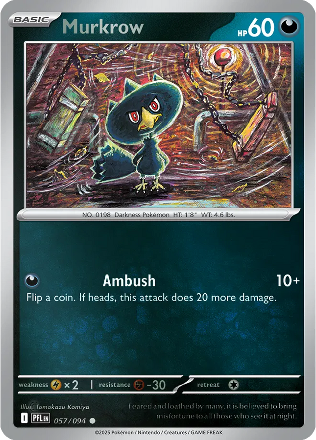 Murkrow Common • 057/094 Phantasmal Flames Reverse Holofoil