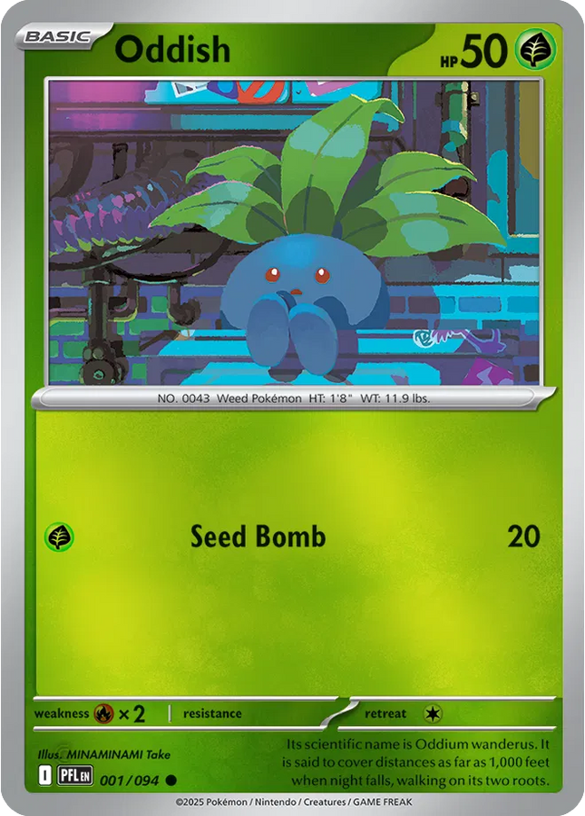 Oddish Common 001/094 Phantasmal Flames Reverse Holofoil