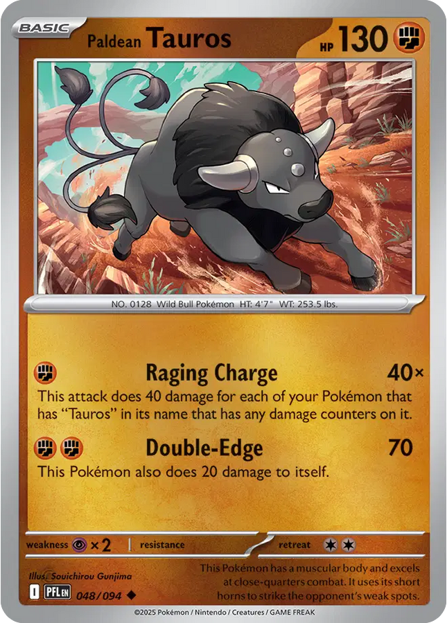 Paldean Tauros Phantasmal Flames Uncommon 048/094 Reverse Holofoil