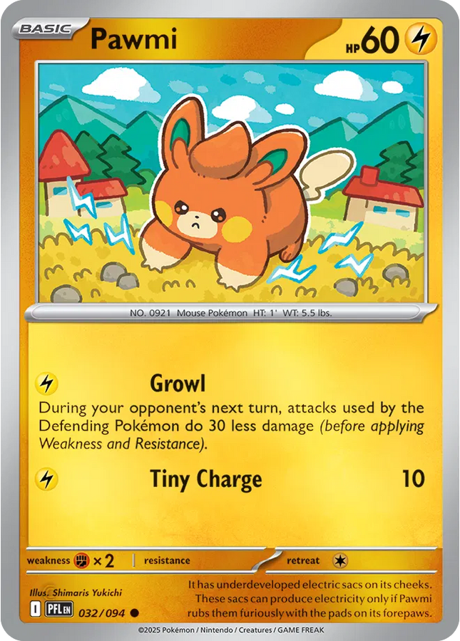 Pawmi Common • 032/094 Phantasmal Flames Reverse Holofoil
