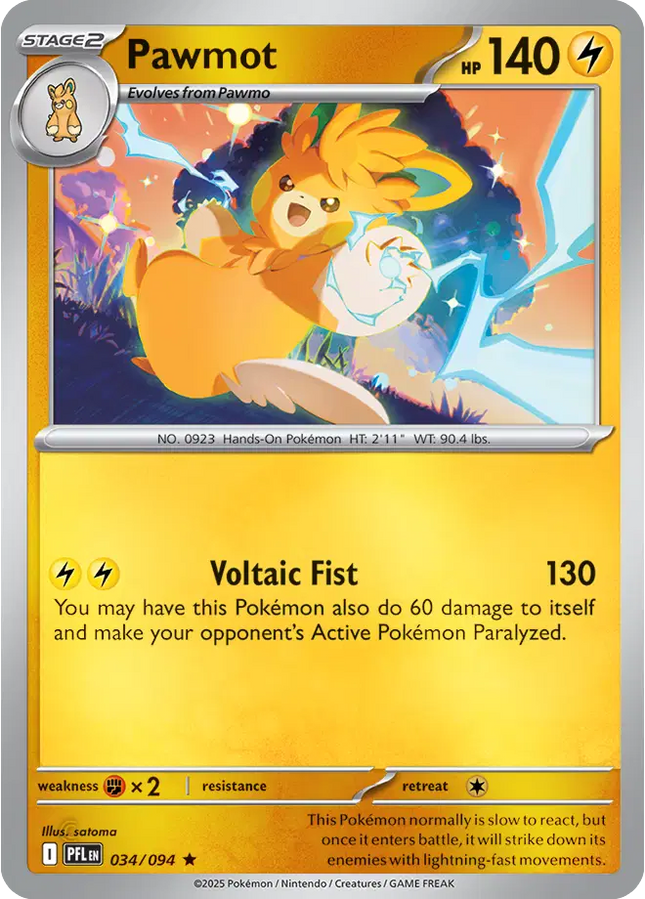 Pawmot Rare • 034/094 Phantasmal Flames Reverse Holofoil