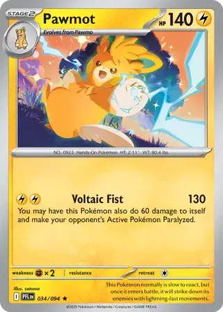 Pawmot Rare • 034/094 Phantasmal Flames Holofoil