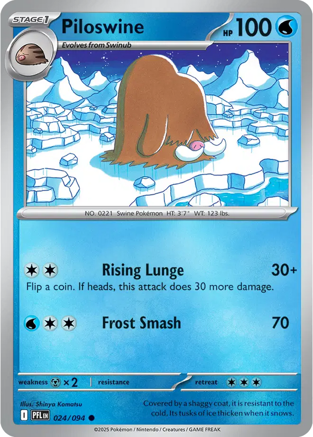 Piloswine Common 024/094 Phantasmal Flames Reverse Holofoil