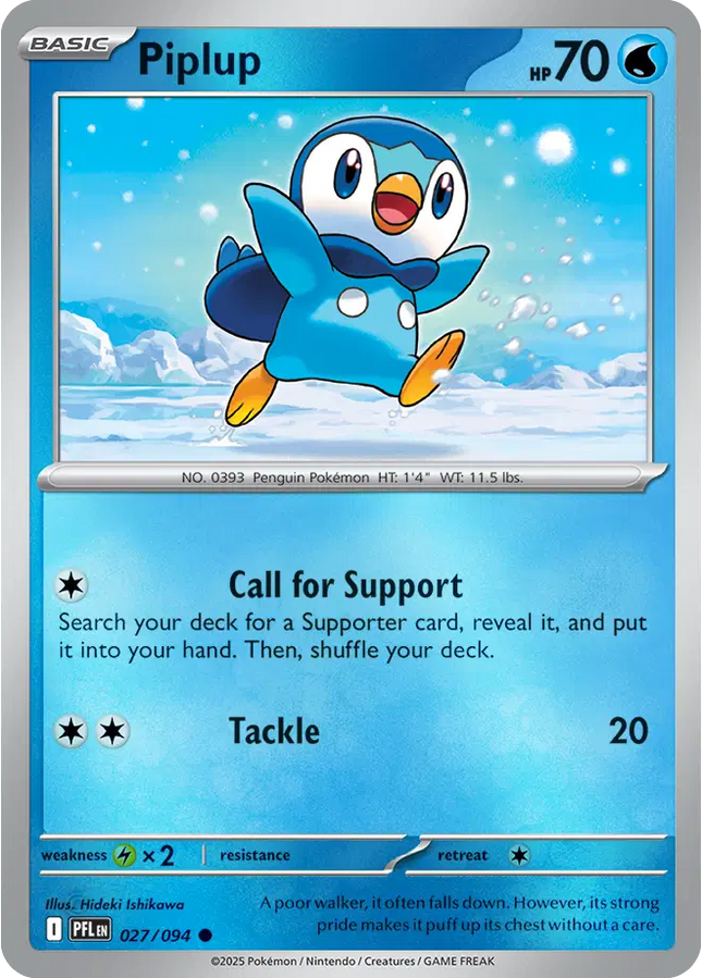 Piplup Common • 027/094 Phantasmal Flames Reverse Holofoil