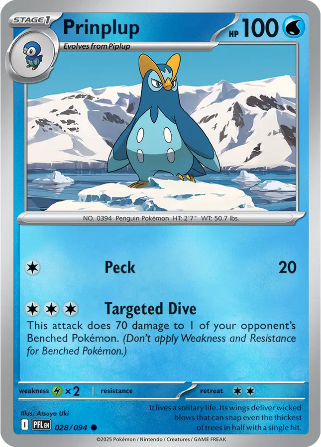 Prinplup Common 028/094 Phantasmal Flames Reverse Holofoil