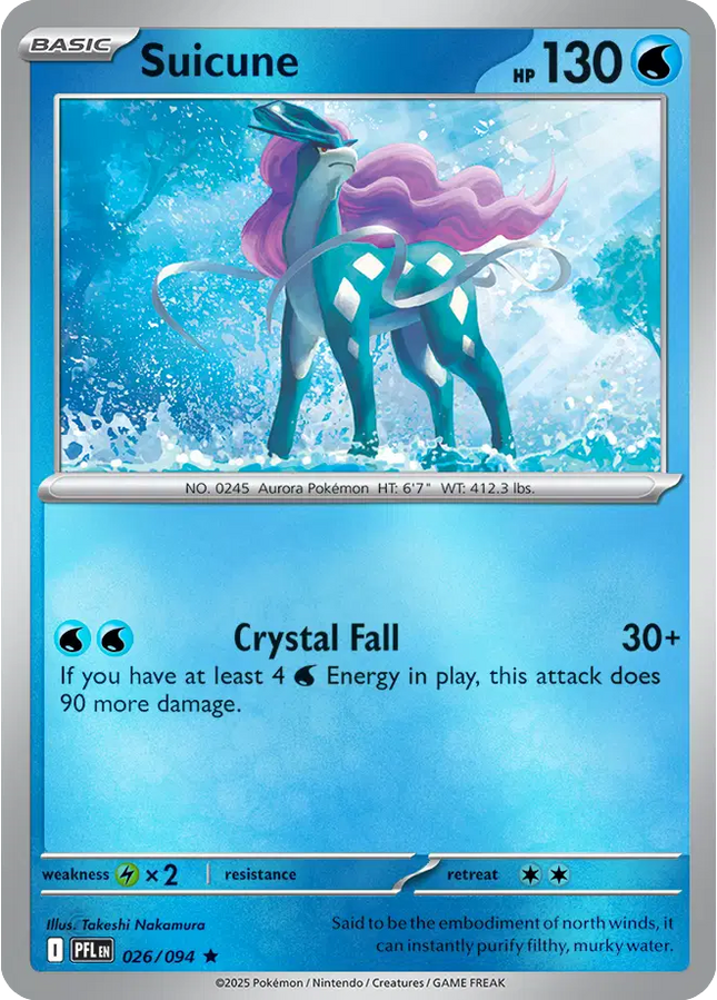 Suicune Rare • 026/094 Phantasmal Flames Reverse Holofoil