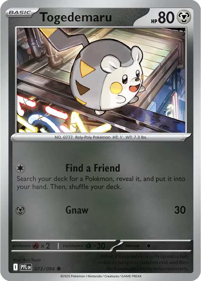 Togedemaru Common • 073/094 Phantasmal Flames Reverse Holofoil
