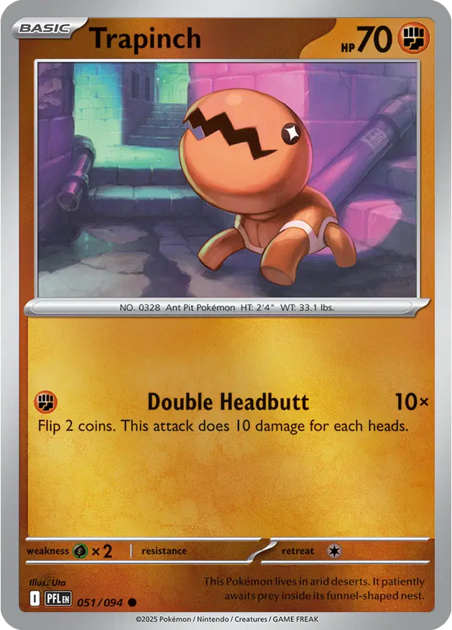 Trapinch Common • 051/094 Phantasmal Flames Reverse Holofoil