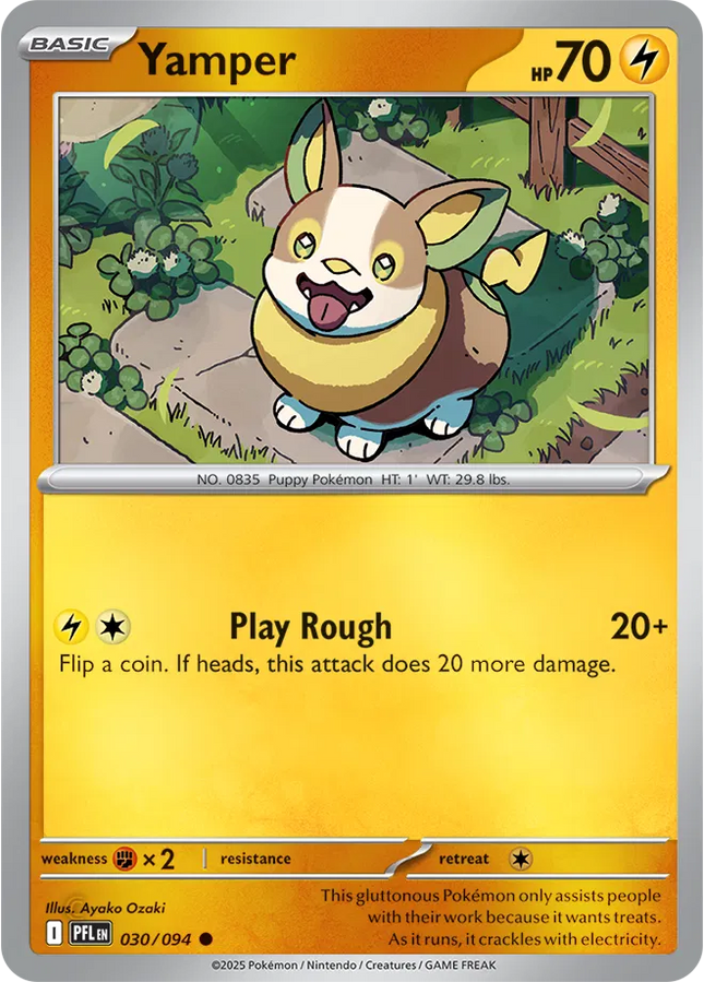 Yamper Common • 030/094 Phantasmal Flames Reverse Holofoil