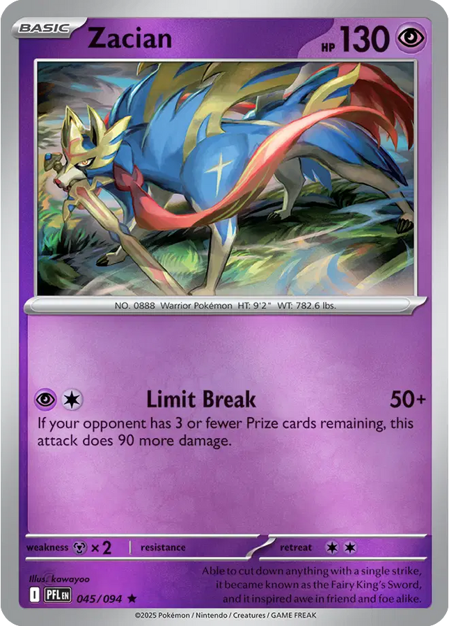 Zacian Rare • 045/094 Phantasmal Flames Holofoil