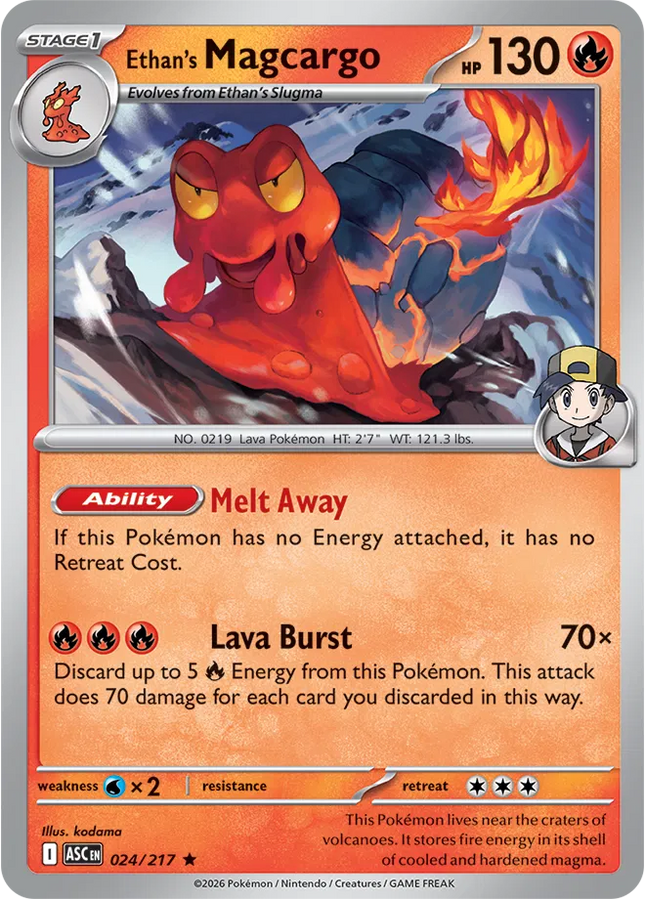 Ethan's Magcargo Ascended Heroes Rare 024/217 Holofoil