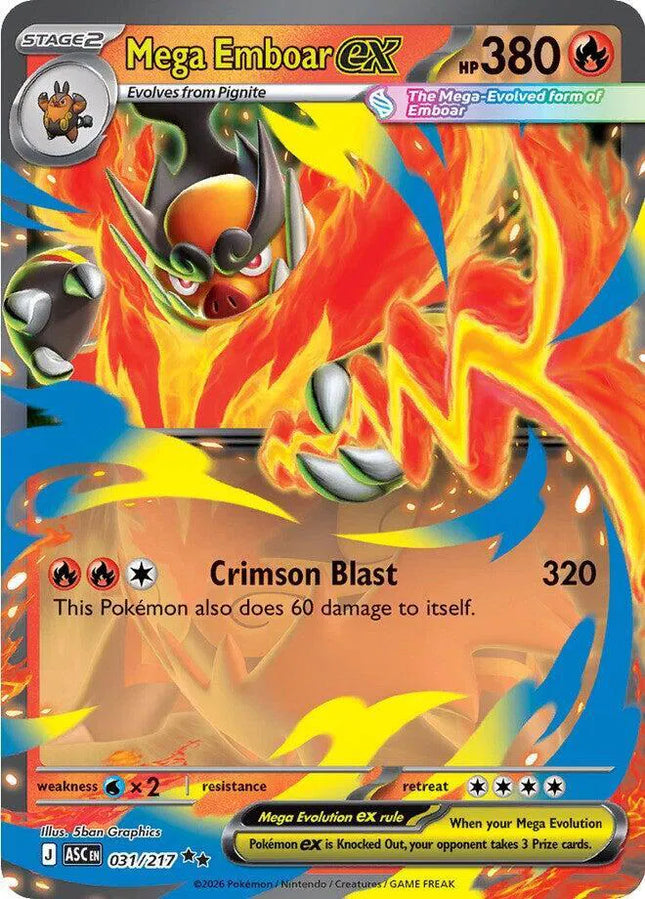 Mega Emboar ex Ascended Heroes Double Rare 031/217