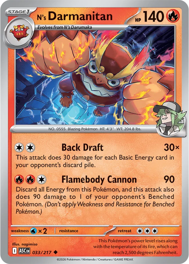 N's Darmanitan Ascended Heroes Uncommon 033/217