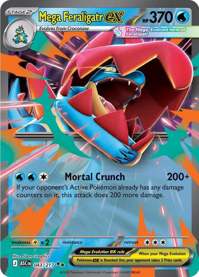 Mega Feraligatr ex Ascended Heroes Double Rare 043/217