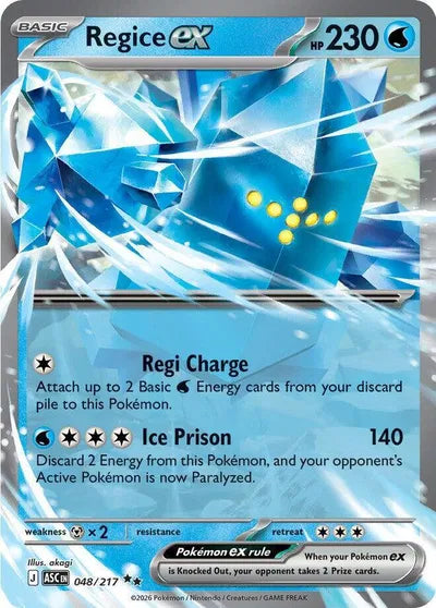 Regice ex Ascended Heroes Double Rare 048/217