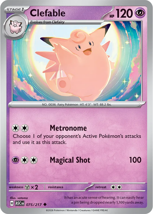 Clefable Ascended Heroes Uncommon 075/217
