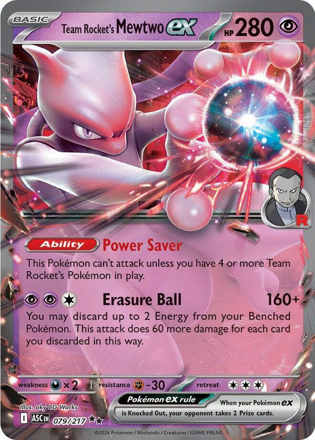 Team Rocket's Mewtwo ex Ascended Heroes Double Rare 079/217
