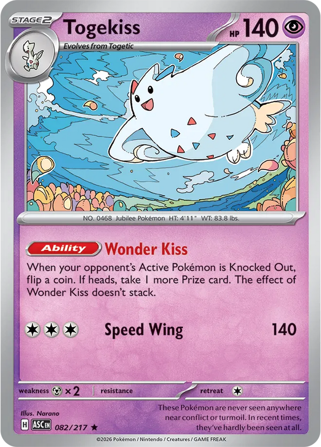 Togekiss Ascended Heroes Rare 082/217 Holofoil