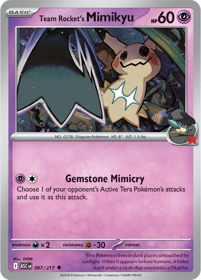 Team Rocket's Mimikyu Ascended Heroes Uncommon 097/217