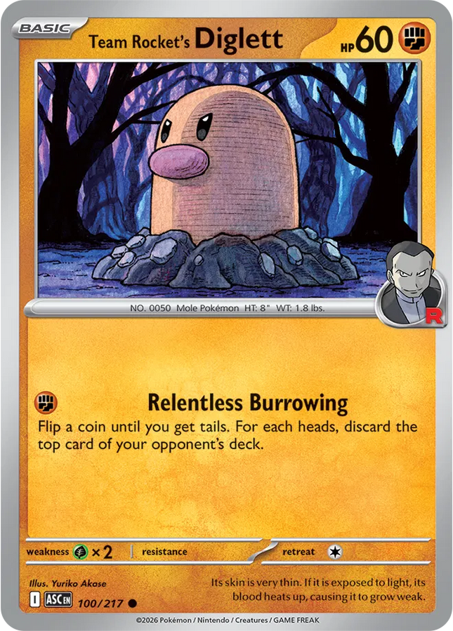 Team Rocket's Diglett Ascended Heroes Common 100/217