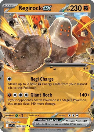 Regirock ex Ascended Heroes Double Rare 107/217