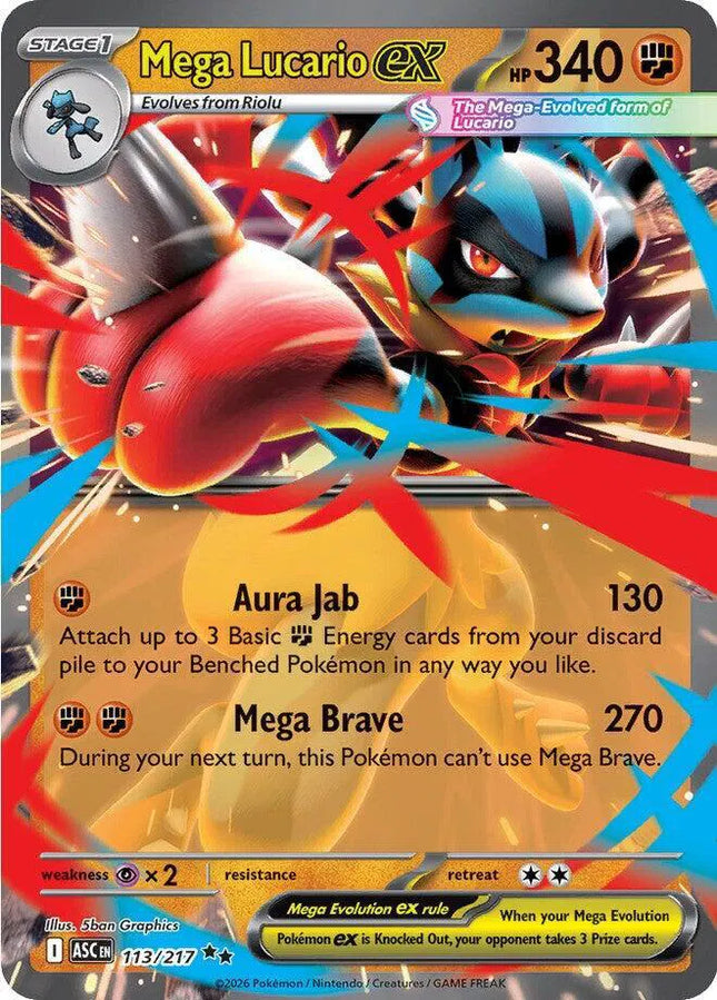 Mega Lucario ex Ascended Heroes Double Rare 113/217