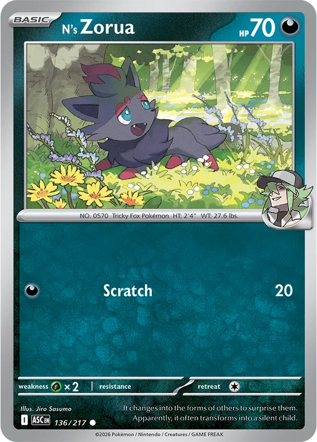 N's Zorua Ascended Heroes Common 136/217