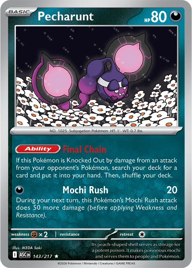 Pecharunt Ascended Heroes Rare 143/217 Holofoil