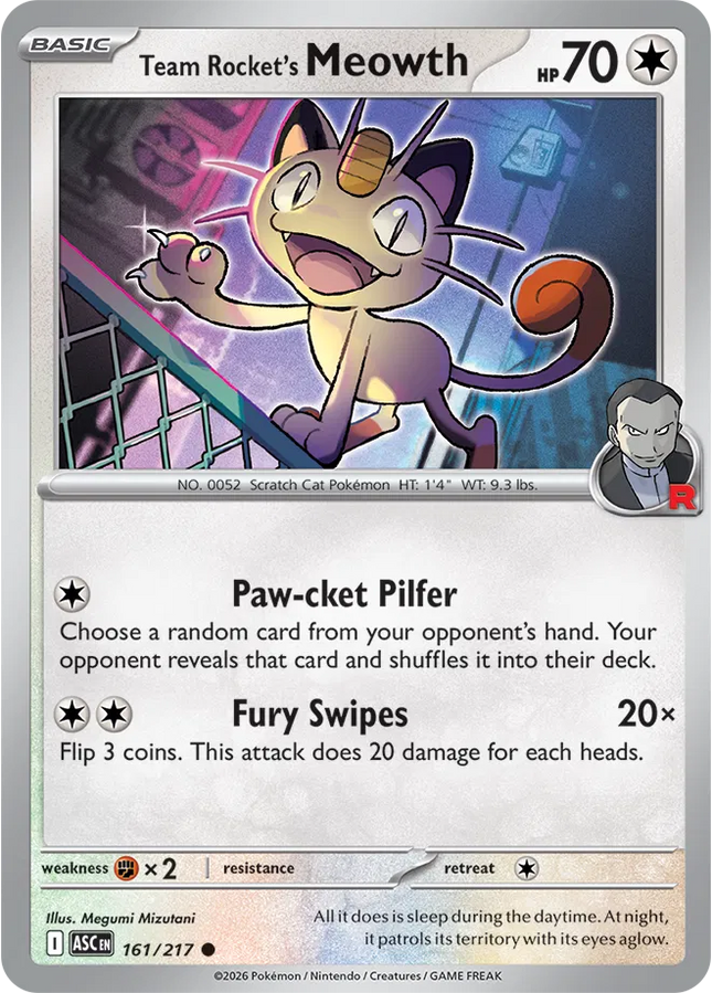 Team Rocket's Meowth Ascended Heroes Common 161/217