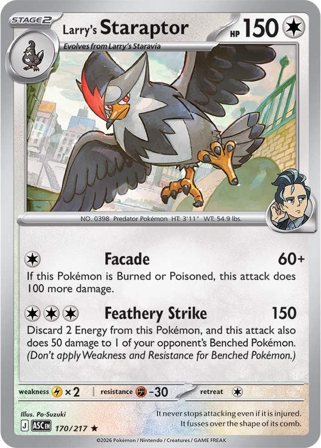 Larry's Staraptor Ascended Heroes Rare 170/217 Holofoil