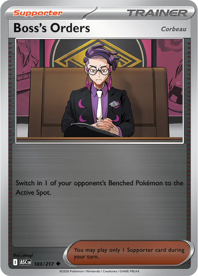 Boss's Orders [Corbeau] Ascended Heroes Uncommon 183/217 Reverse Holofoil