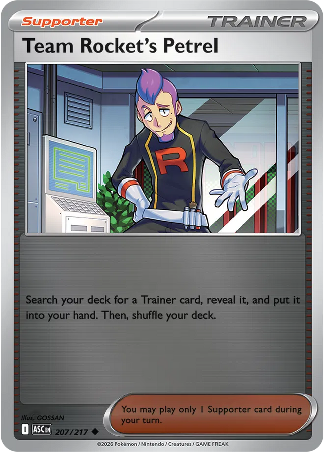 Team Rocket's Petrel Ascended Heroes Uncommon 207/217 Reverse Holofoil
