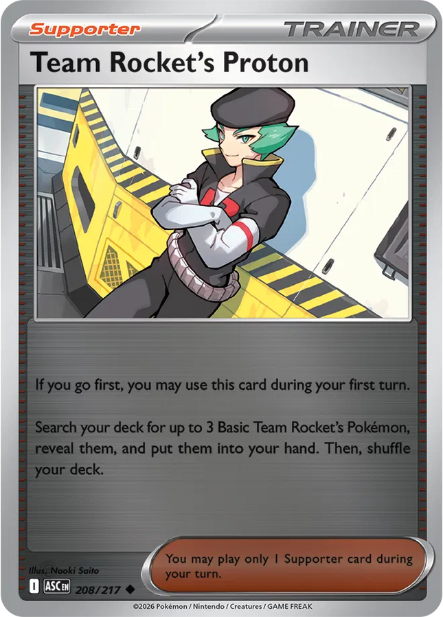Team Rocket's Proton Ascended Heroes Uncommon 208/217 Reverse Holofoil