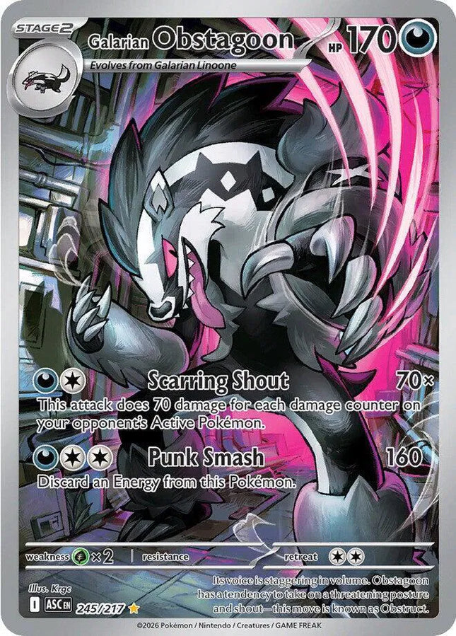 Galarian Obstagoon Ascended Heroes Illustration Rare 245/217