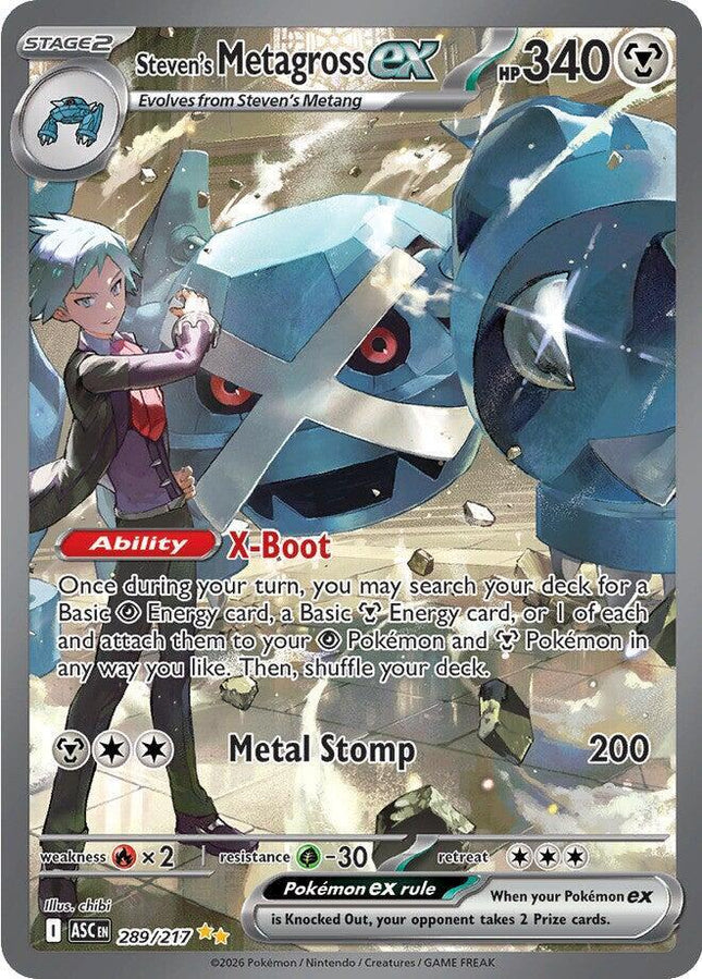 Steven's Metagross ex Ascended Heroes Special Illustration Rare 289/217