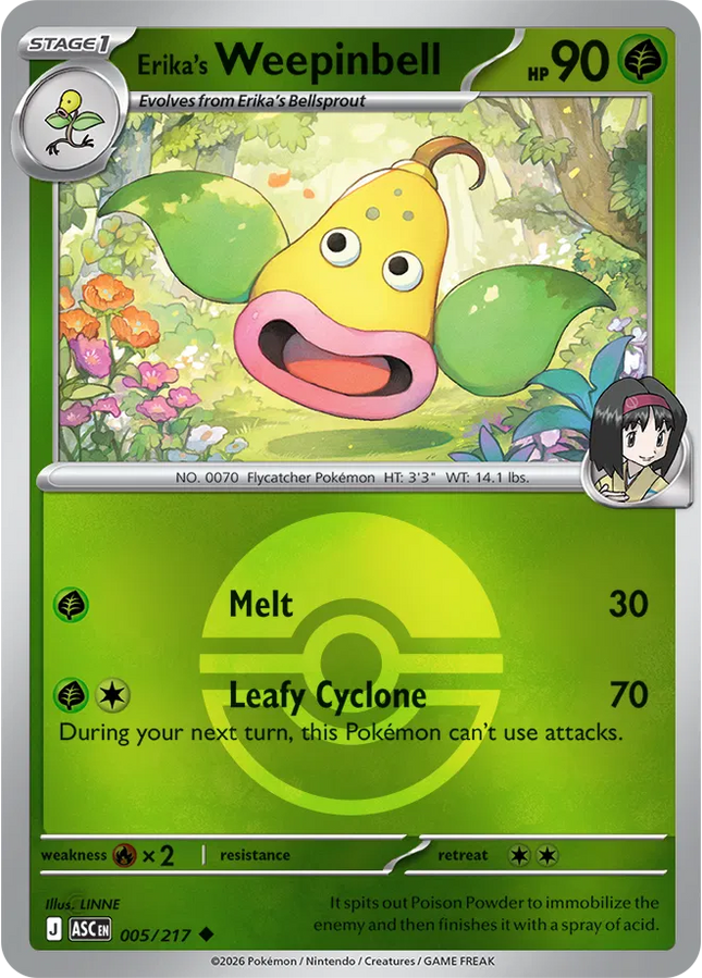 Erika's Weepinbell (Poke Ball) Ascended Heroes Uncommon 005/217