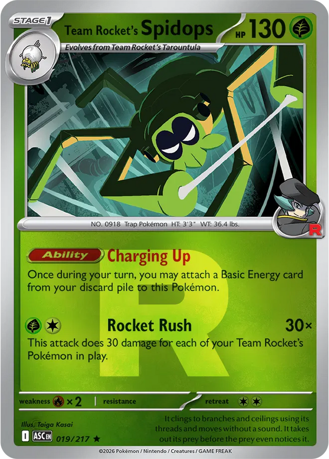 Team Rocket's Spidops (Team Rocket) Ascended Heroes Rare 019/217