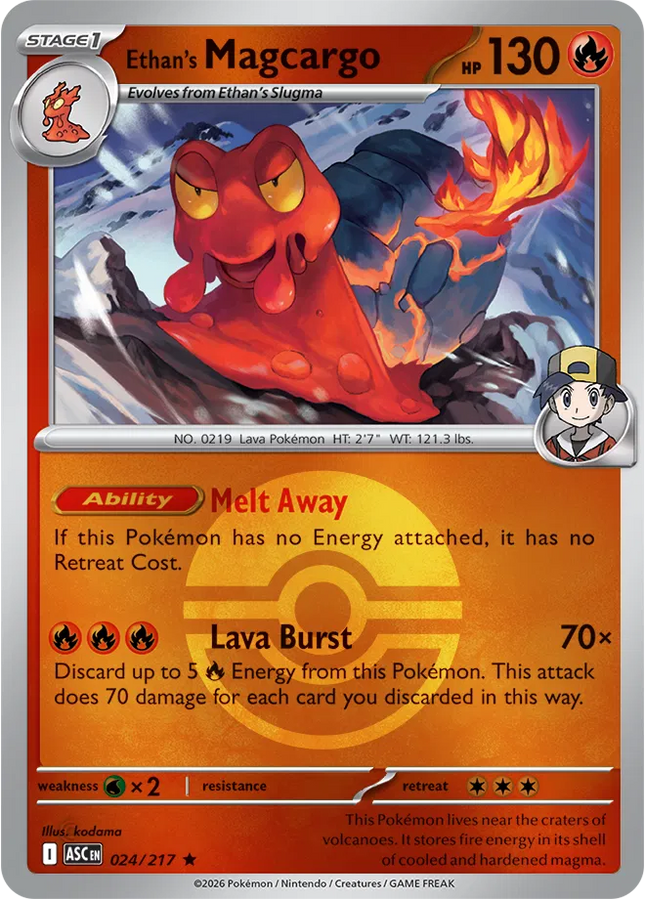 Ethan's Magcargo (Poke Ball) Ascended Heroes Rare 024/217