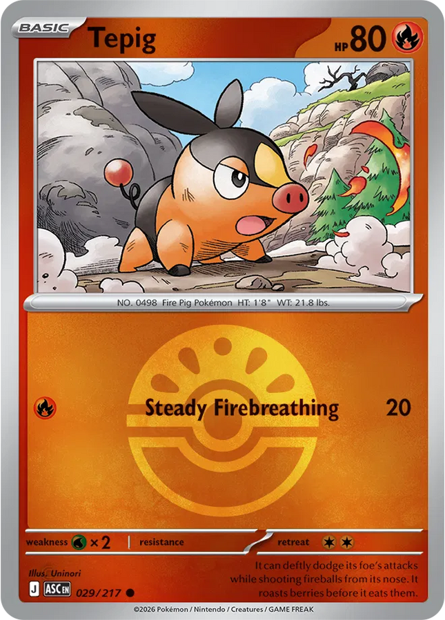 Tepig (Friend Ball) Ascended Heroes Common 029/217