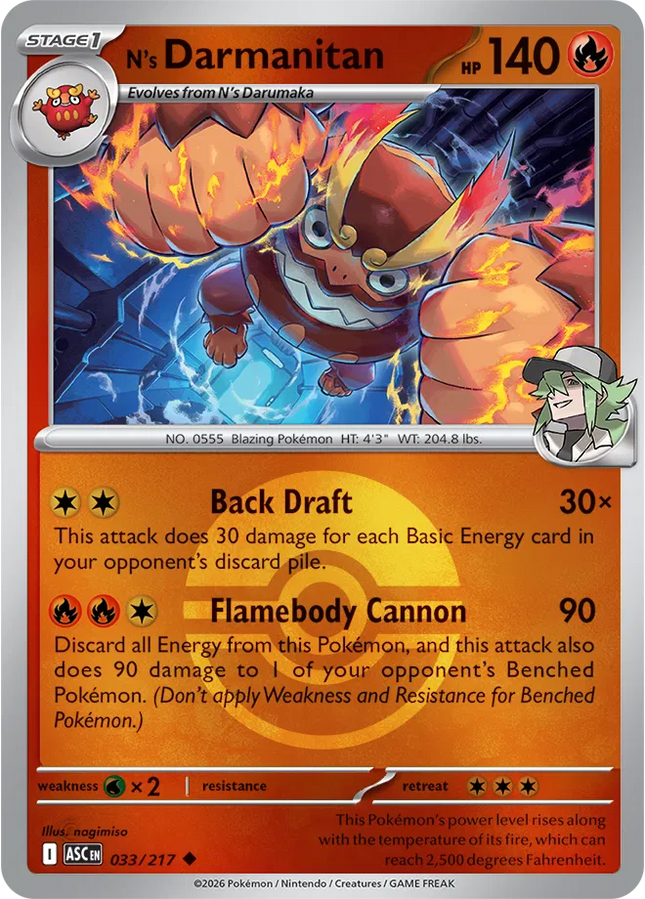 N's Darmanitan (Poke Ball) Ascended Heroes Uncommon 033/217