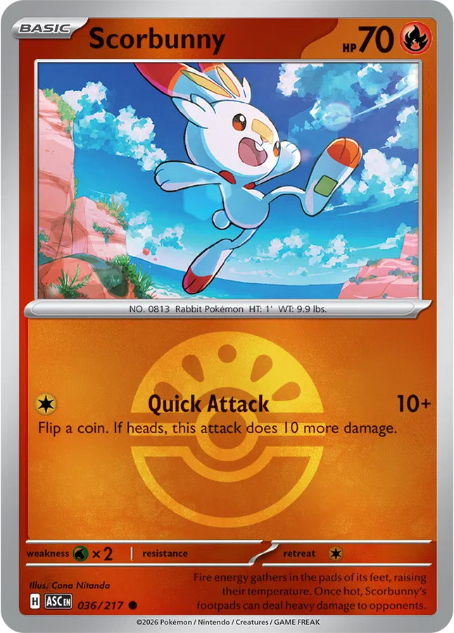 Scorbunny (Friend Ball) Ascended Heroes Common 036/217