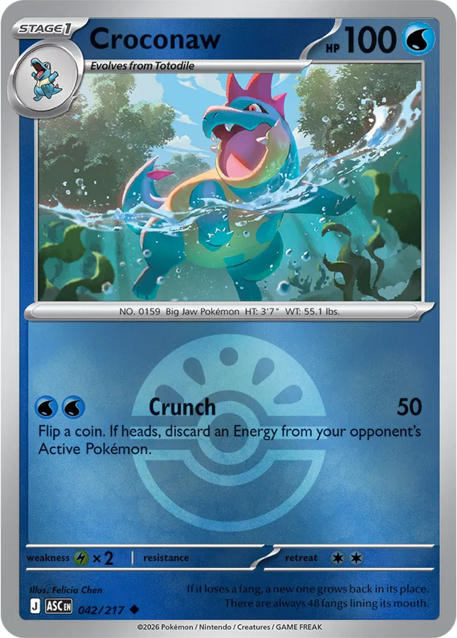 Croconaw (Friend Ball) Ascended Heroes Uncommon 042/217