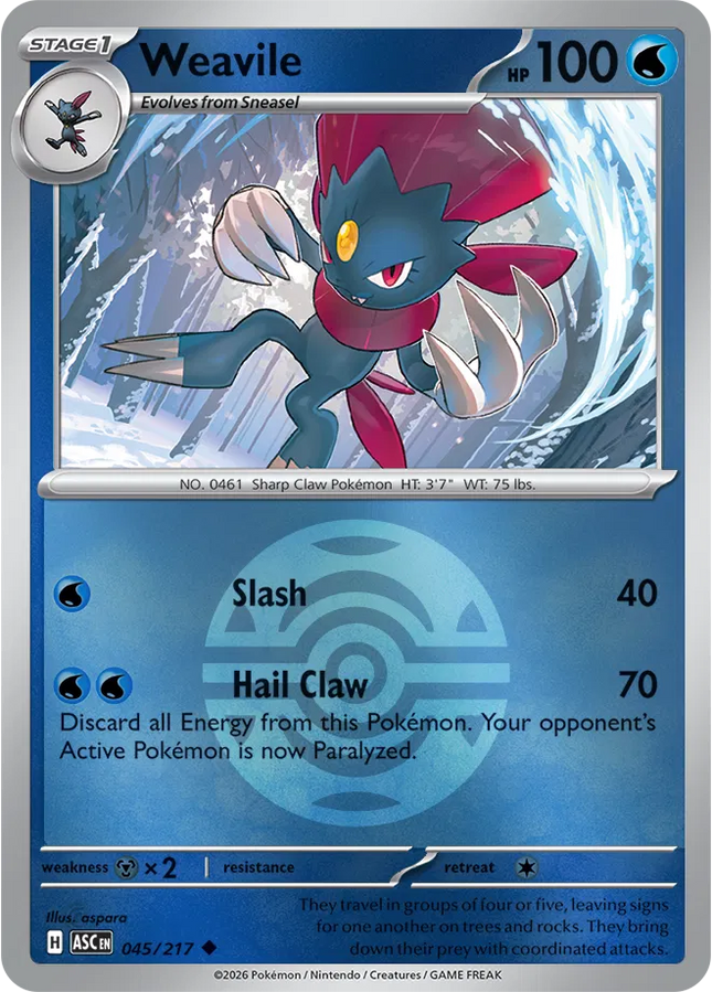 Weavile (Dusk Ball) Ascended Heroes Uncommon 045/217