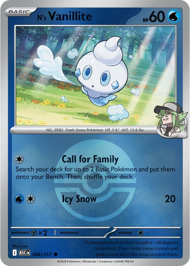 N's Vanillite (Poke Ball) Ascended Heroes Common 049/217